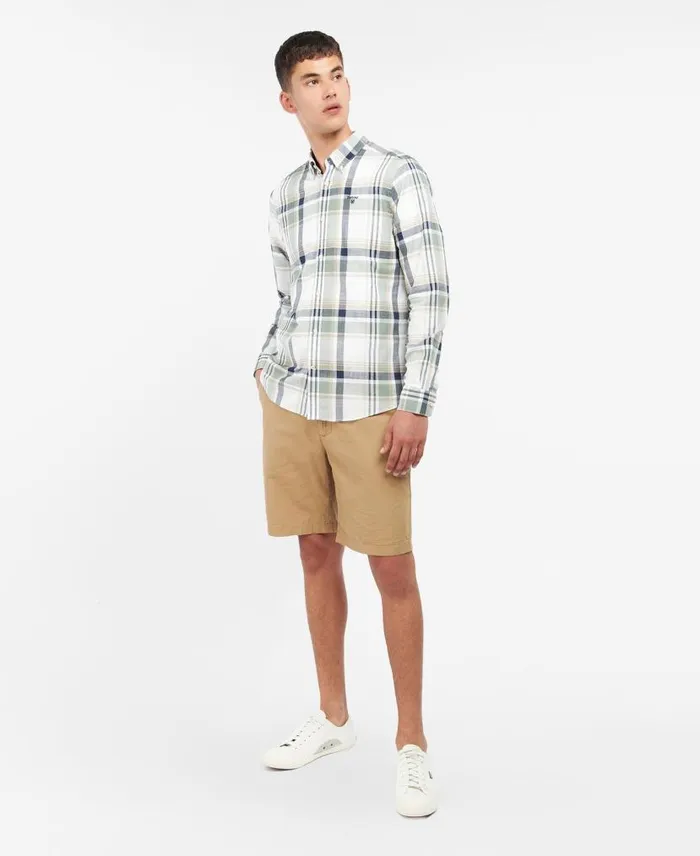Kidd Tailored ShortSleeved Shirt Olive Men Barbour Shirts
