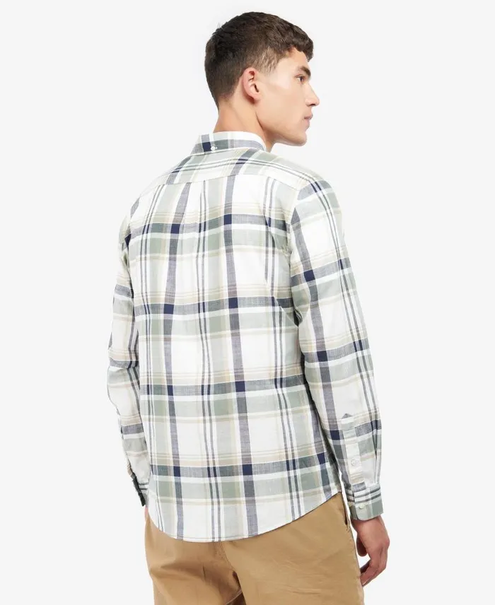Kidd Tailored ShortSleeved Shirt Olive Men Barbour Shirts