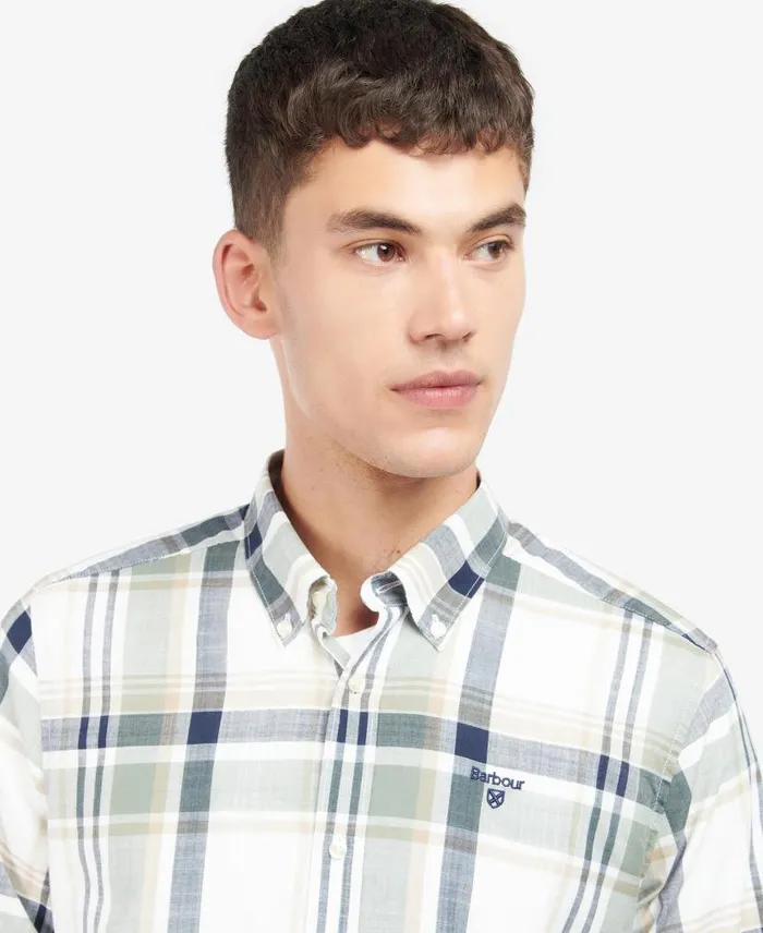 Kidd Tailored ShortSleeved Shirt Olive Men Barbour Shirts