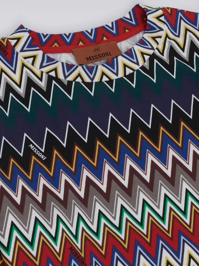 Kids Cotton Blend TShirt With Zigzag Weave Multicoloured Missoni Clothing Kids Cotton Blend TShirt With Zigzag Weave Multicoloured Missoni Clothing