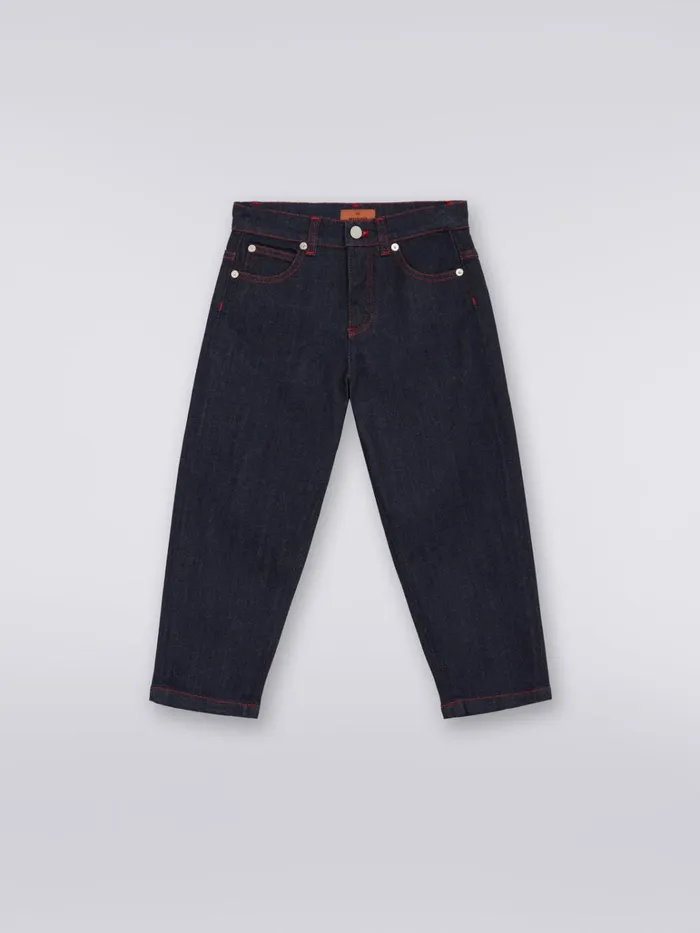 Kids Denim FivePocket Trousers With Slub Insert Multicoloured Missoni Clothing