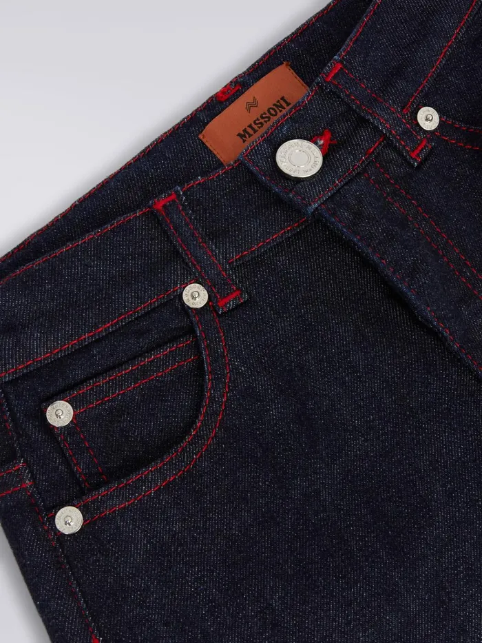 Kids Denim FivePocket Trousers With Slub Insert Multicoloured Missoni Clothing