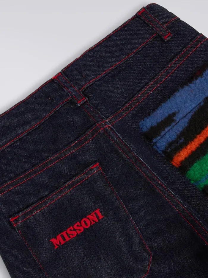 Kids Denim FivePocket Trousers With Slub Insert Multicoloured Missoni Clothing