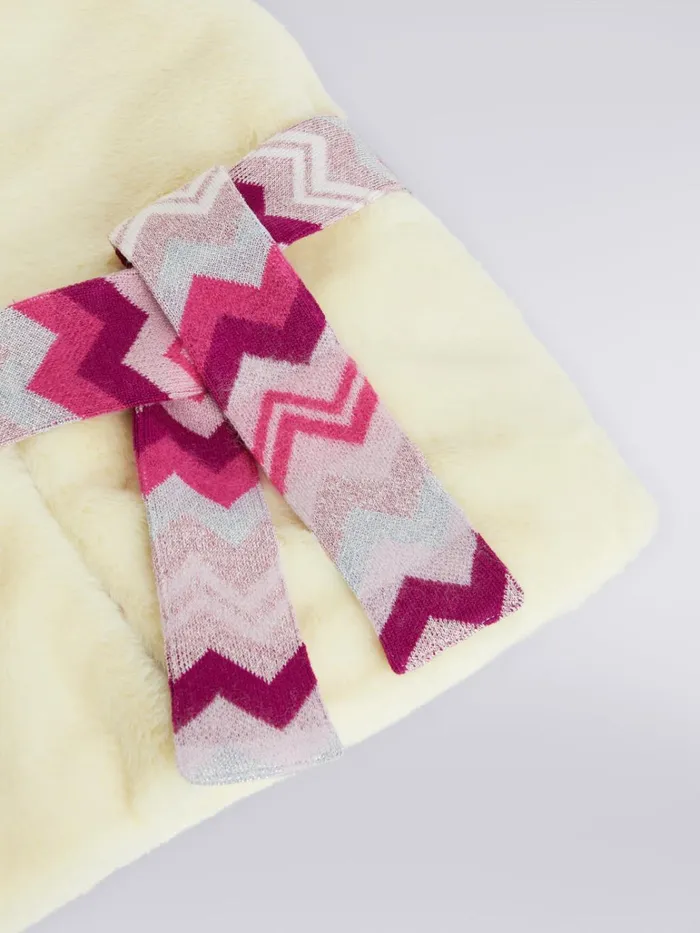 Kids FurEffect Waistcoat With Zigzag Inserts White Missoni Clothing Kids FurEffect Waistcoat With Zigzag Inserts White Missoni Clothing