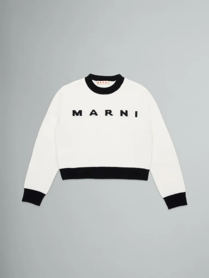 Kids Marni Colorblock WoolCashmere Blend Crewneck Sweater
