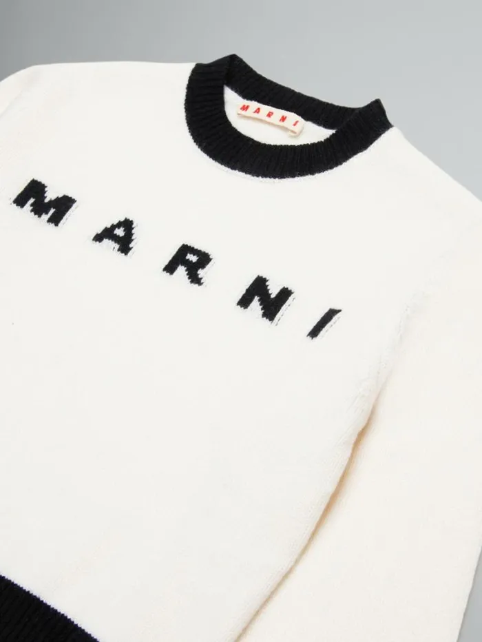 Kids Marni Colorblock WoolCashmere Blend Crewneck Sweater