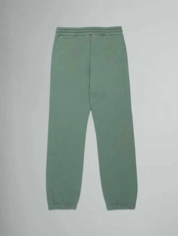 Kids Marni Green Fleece Jogger Trousers With Stripes