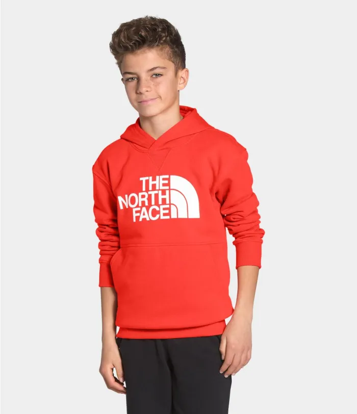 Kids The North Face Fleece Essential Pullover Hoodie Flare Orange
