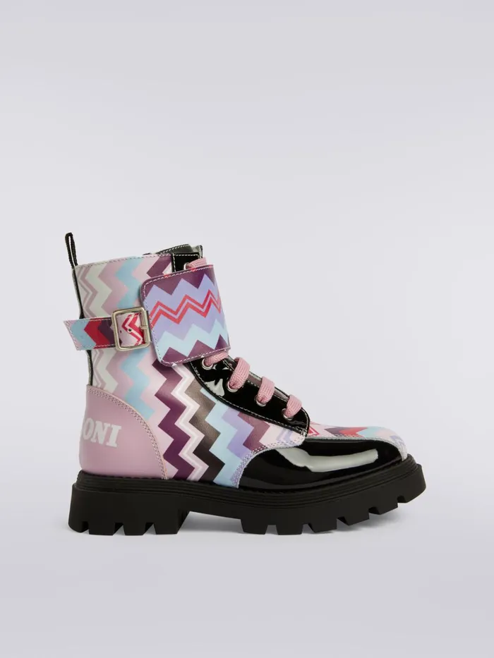 Kids Zigzag Print Boots With Paint Inserts Multicoloured Missoni Accessories