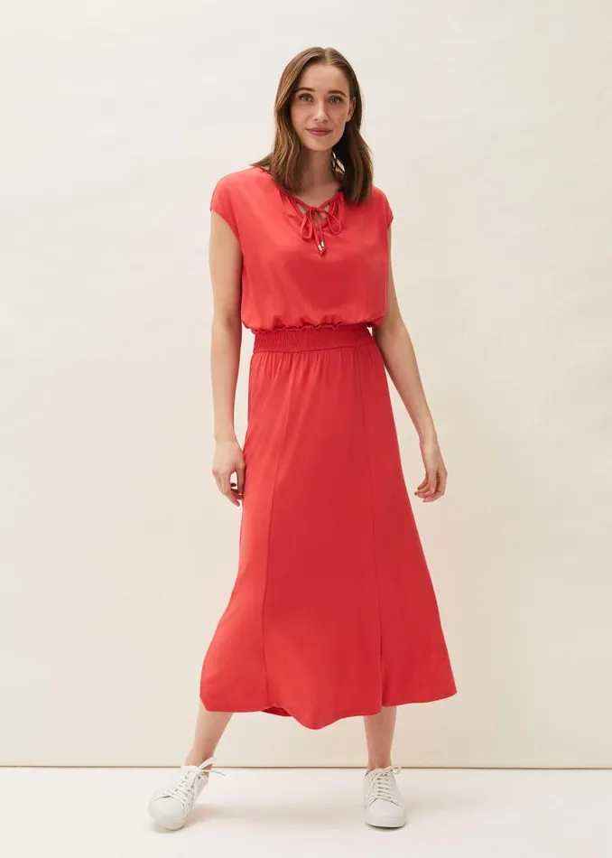 Kiera Jersey Shirred Waist Midi Dress Pout Women Phase Eight Dresses