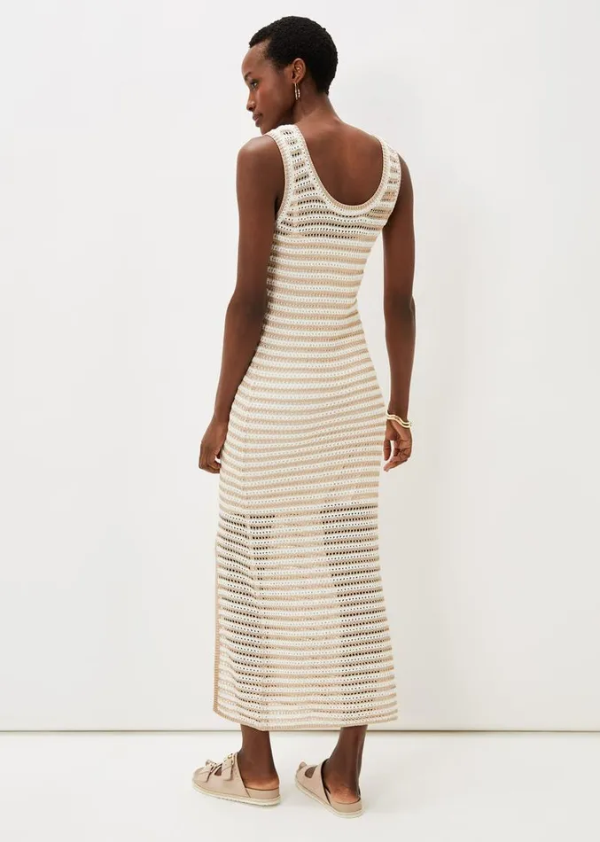 Kimmy Crochet Stripe Maxi Dress Stoneivory Women Phase Eight Dresses