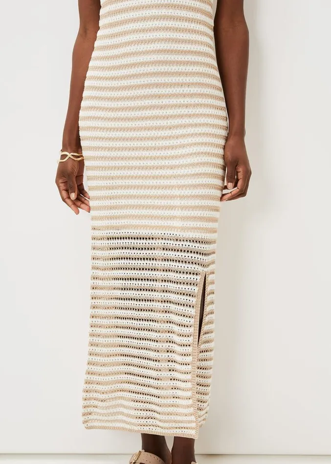 Kimmy Crochet Stripe Maxi Dress Stoneivory Women Phase Eight Dresses