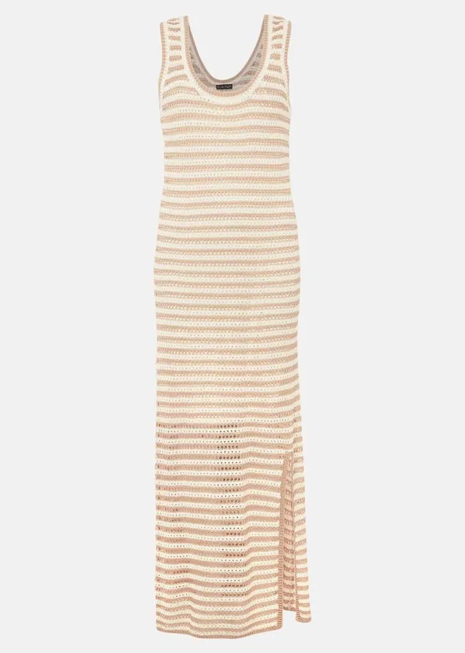 Kimmy Crochet Stripe Maxi Dress Stoneivory Women Phase Eight Dresses