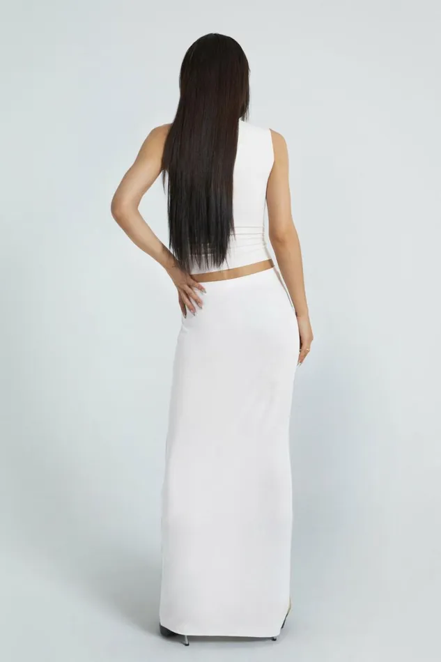 Kiss Me Quick Raw Hem Maxi Skirt White Women Jaded London Skirts Kiss Me Quick Raw Hem Maxi Skirt White Women Jaded London Skirts