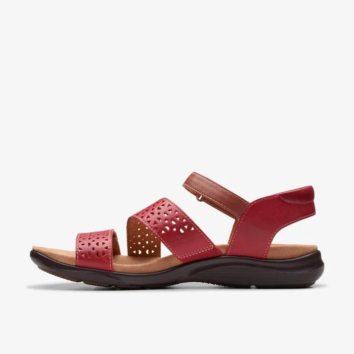 Kitly Way Cherry Leather Women Clarks Sandals and Flip Flops