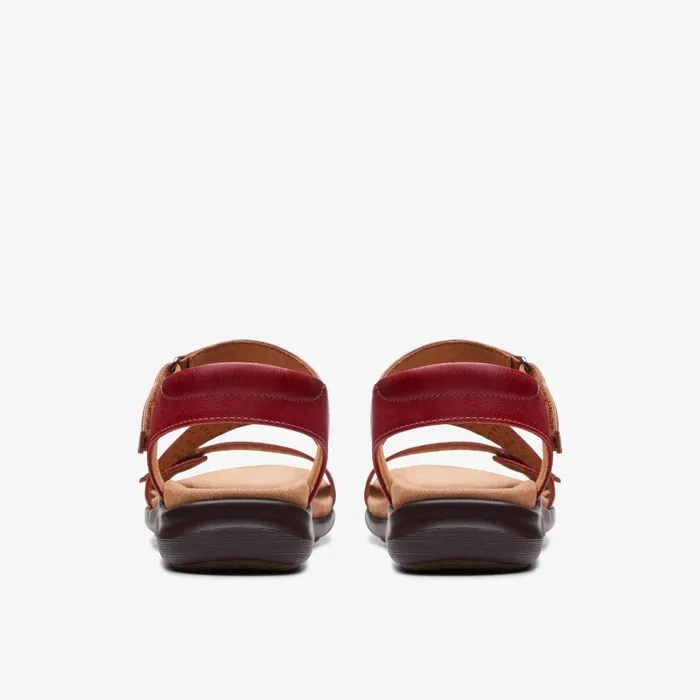 Kitly Way Cherry Leather Women Clarks Sandals and Flip Flops