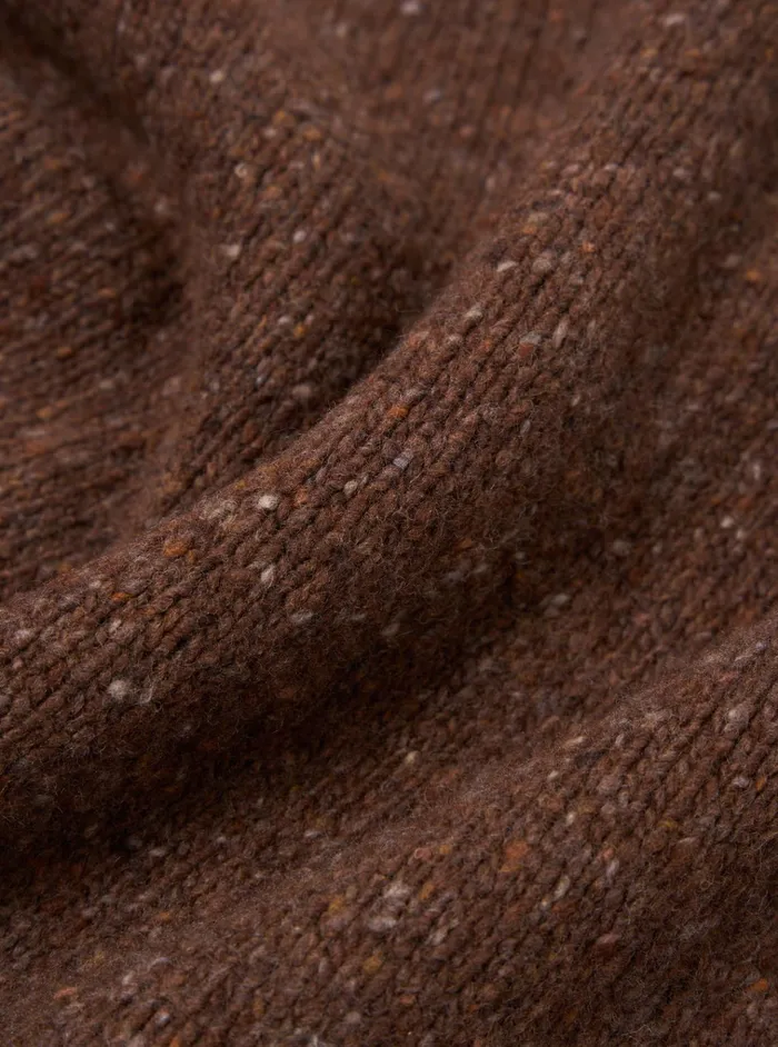 Knitwear Men Universal Works Universal Works Roll Neck In Brown Tweed Knit