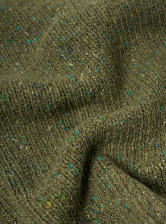 Knitwear Men Universal Works Universal Works Roll Neck In Green Tweed Knit
