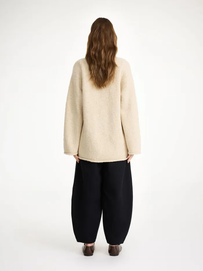 Knitwear Women By Malene Birger Charice Wool Sweater Oyster Gray