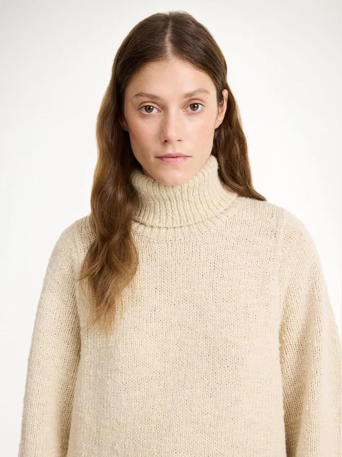 Knitwear Women By Malene Birger Charice Wool Sweater Oyster Gray