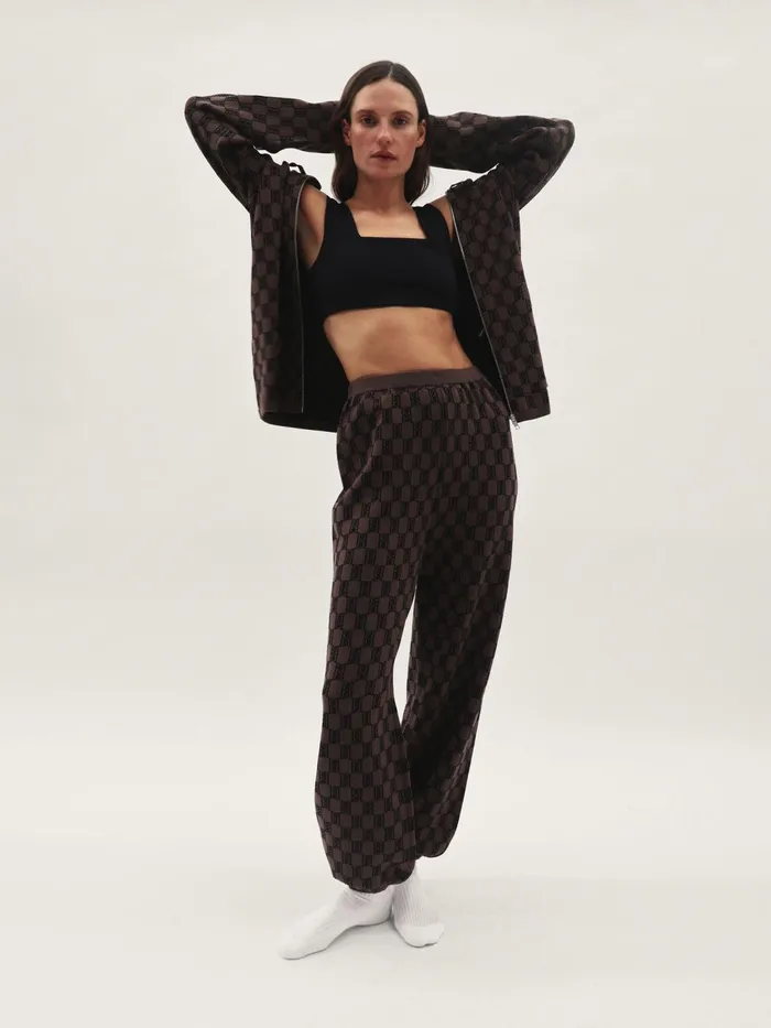 Knitwear Women By Malene Birger Hali Knitted Sweatpants Dark Mahogany