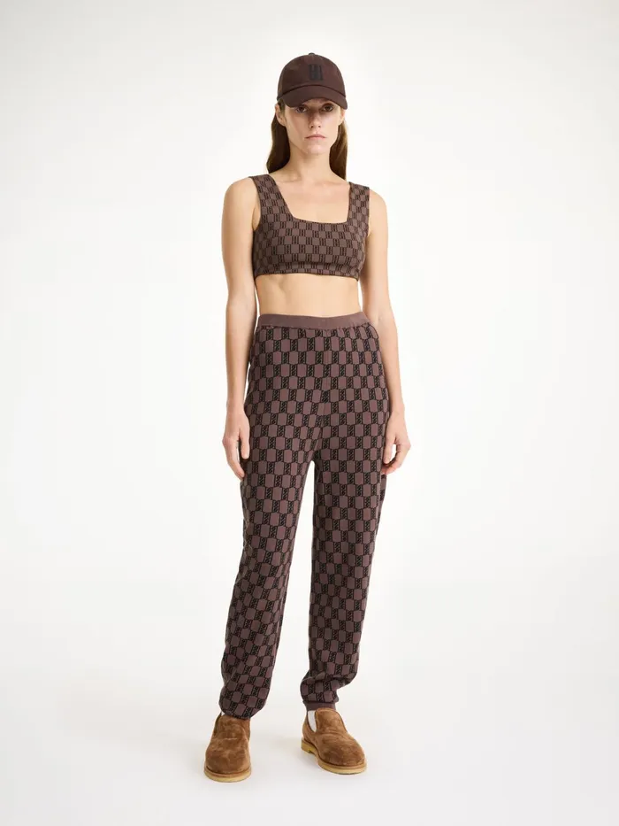 Knitwear Women By Malene Birger Hali Knitted Sweatpants Dark Mahogany