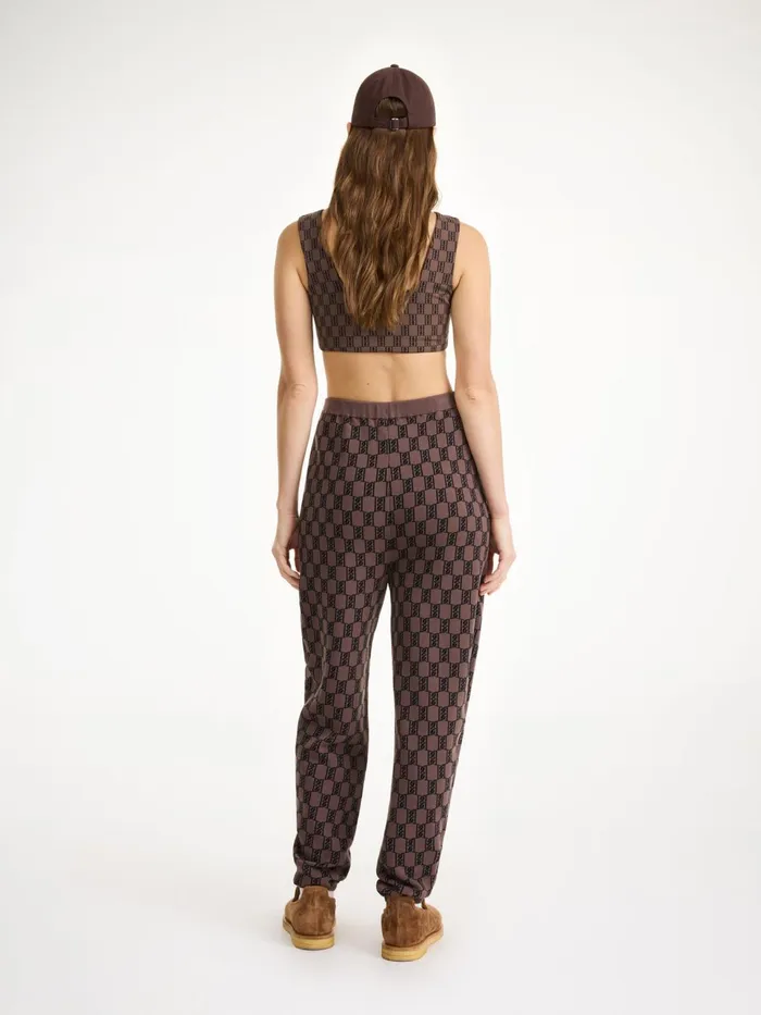 Knitwear Women By Malene Birger Hali Knitted Sweatpants Dark Mahogany