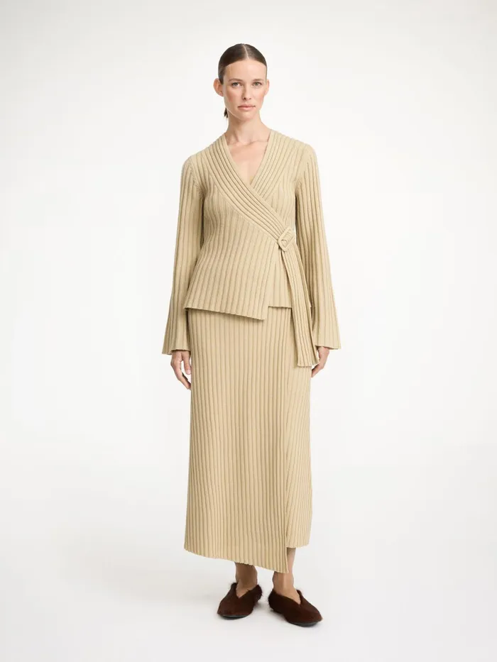 Knitwear Women By Malene Birger Jeyda Wool Sweater Old Beige