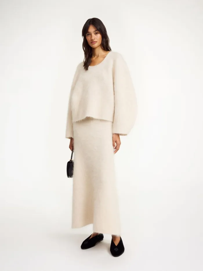 Knitwear Women By Malene Birger Milea Sweater Oyster Gray