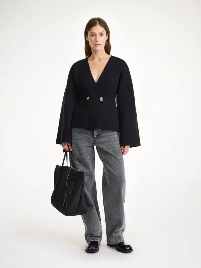 Knitwear Women By Malene Birger Tinley WoolBlend Cardigan Black