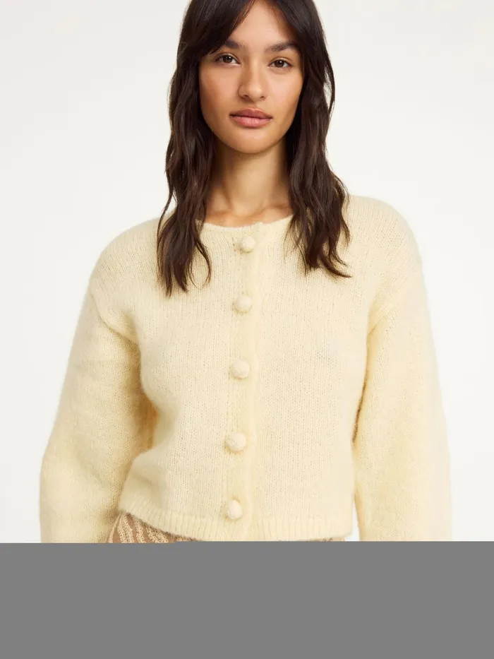 Knitwear Women By Malene Birger Zharea WoolBlend Cardigan Sea Mist