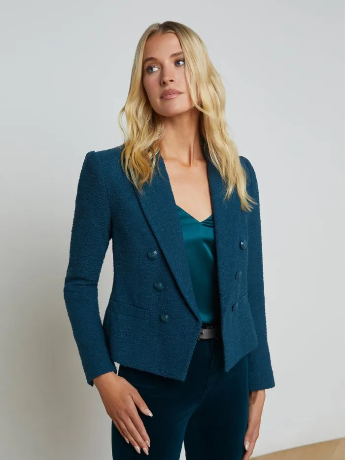L039Agence Blazers and Jackets Women Brooke OpenFront Blazer Deep Tealrococo