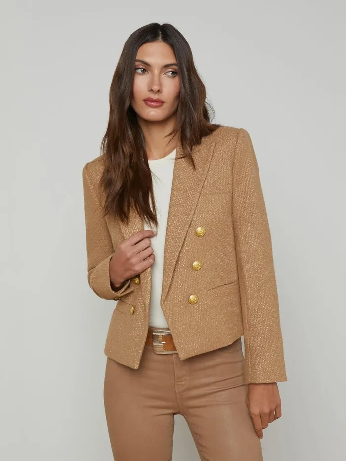 L039Agence Blazers and Jackets Women Brooke OpenFront Blazer Lattegold