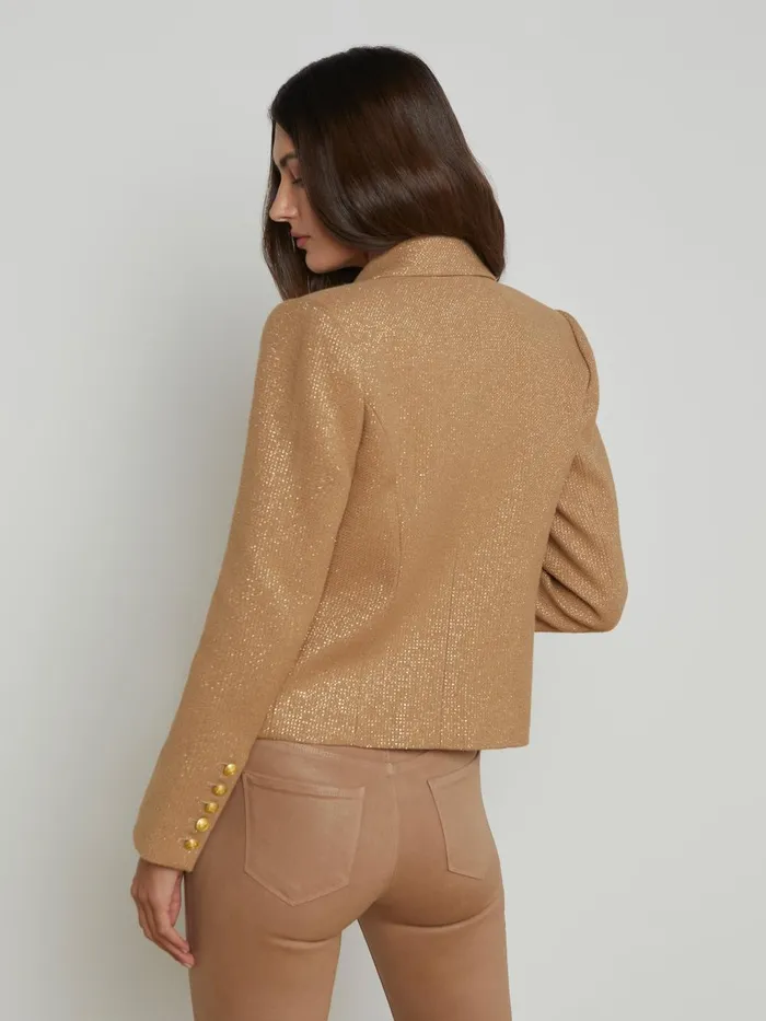 L039Agence Blazers and Jackets Women Brooke OpenFront Blazer Lattegold L039Agence Blazers and Jackets Women Brooke OpenFront Blazer Lattegold