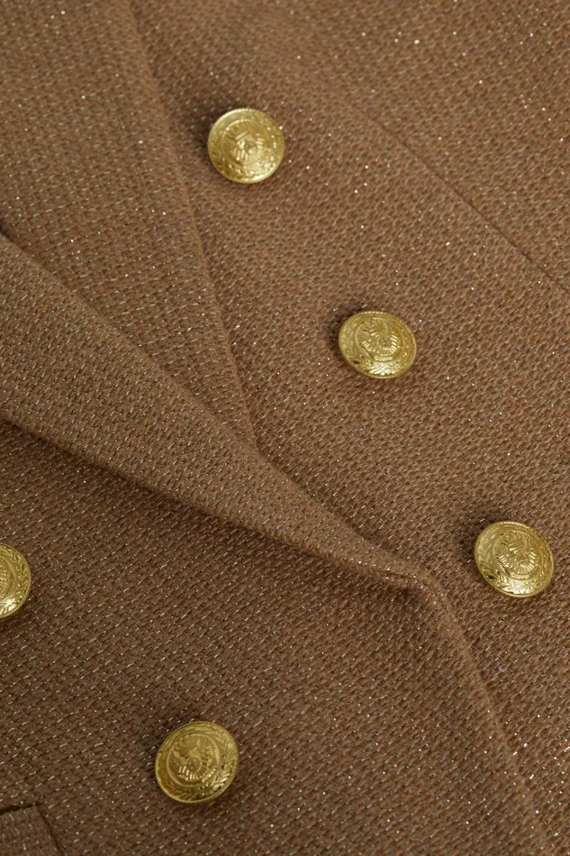 L039Agence Blazers and Jackets Women Brooke OpenFront Blazer Lattegold L039Agence Blazers and Jackets Women Brooke OpenFront Blazer Lattegold
