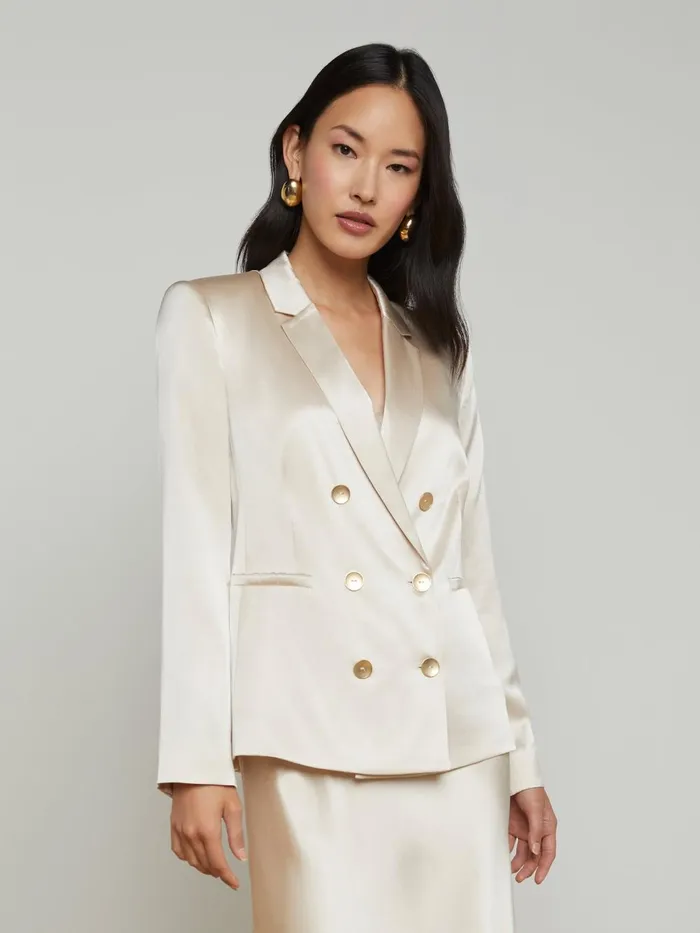 L039Agence Blazers and Jackets Women Colin Silk Blazer Champagne