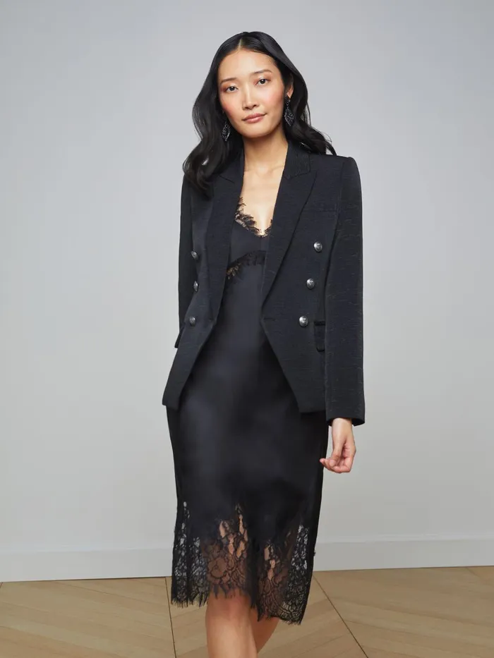 L039Agence Blazers and Jackets Women Kenzie Blazer Blackbrushed Gunmetal