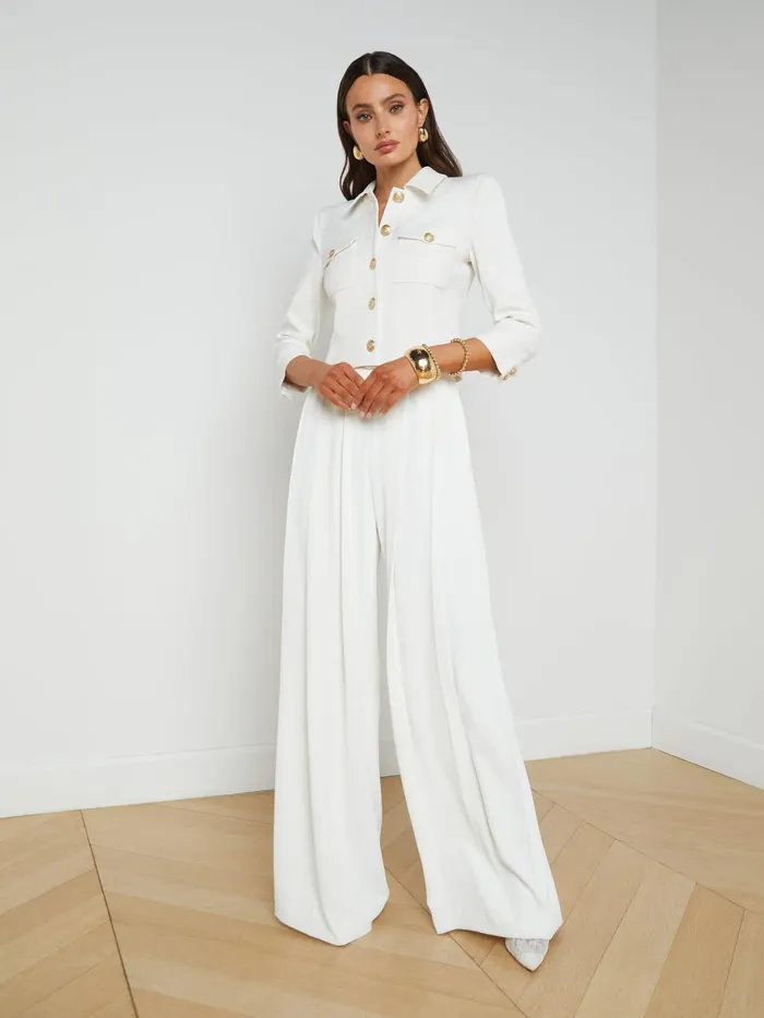 L039Agence Blazers and Jackets Women Kumi Cropped Jacket White L039Agence Blazers and Jackets Women Kumi Cropped Jacket White