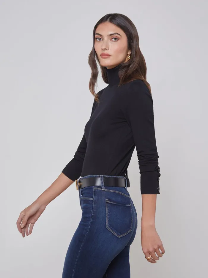 L039Agence Blouses and Tops Women Flora Turtleneck Blackblack L039Agence Blouses and Tops Women Flora Turtleneck Blackblack