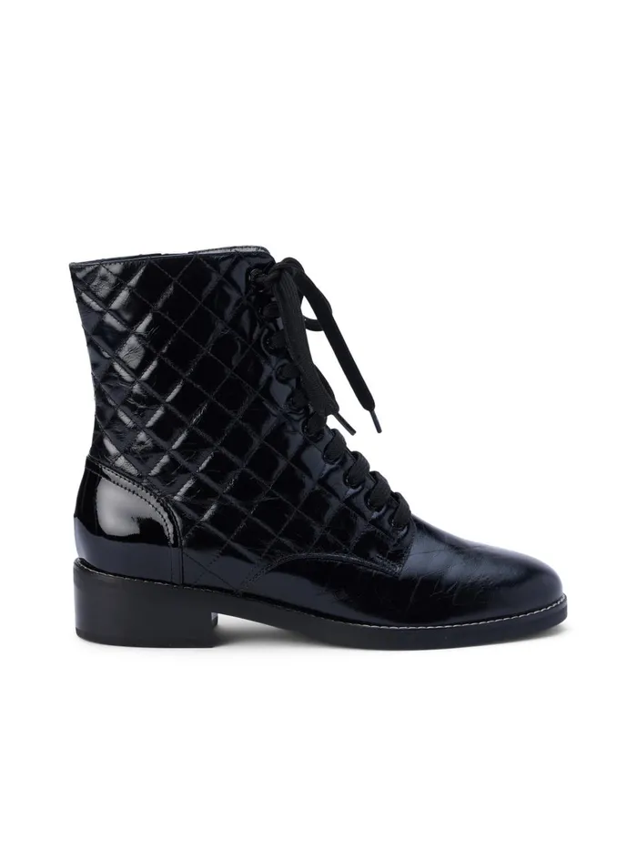 L039Agence Boots and Booties Women Desiree Patent Leather Boot Black Patent