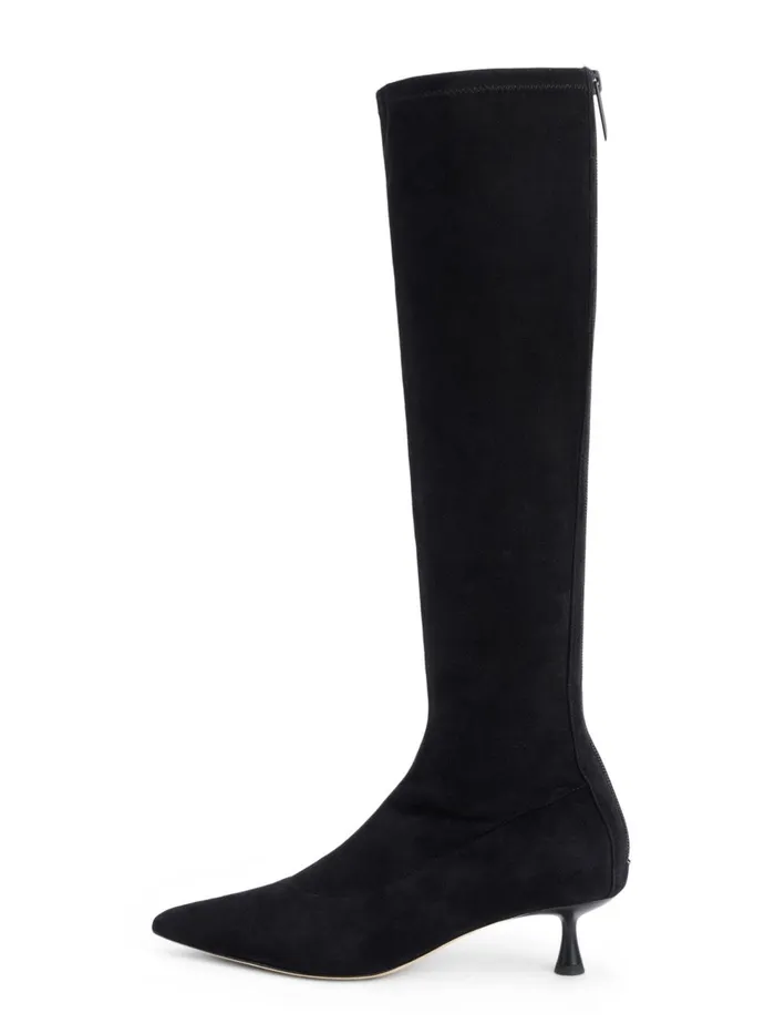 L039Agence Boots and Booties Women Emilie Suede KittenHeel Boot Black Suede L039Agence Boots and Booties Women Emilie Suede KittenHeel Boot Black Suede