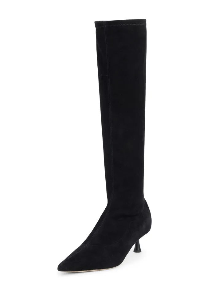 L039Agence Boots and Booties Women Emilie Suede KittenHeel Boot Black Suede L039Agence Boots and Booties Women Emilie Suede KittenHeel Boot Black Suede