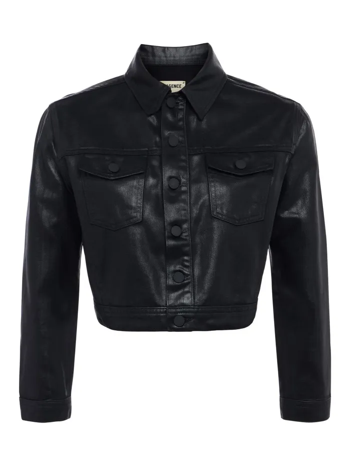 L039Agence Coated Denim Women Koda Coated Jacket Noir Coated L039Agence Coated Denim Women Koda Coated Jacket Noir Coated