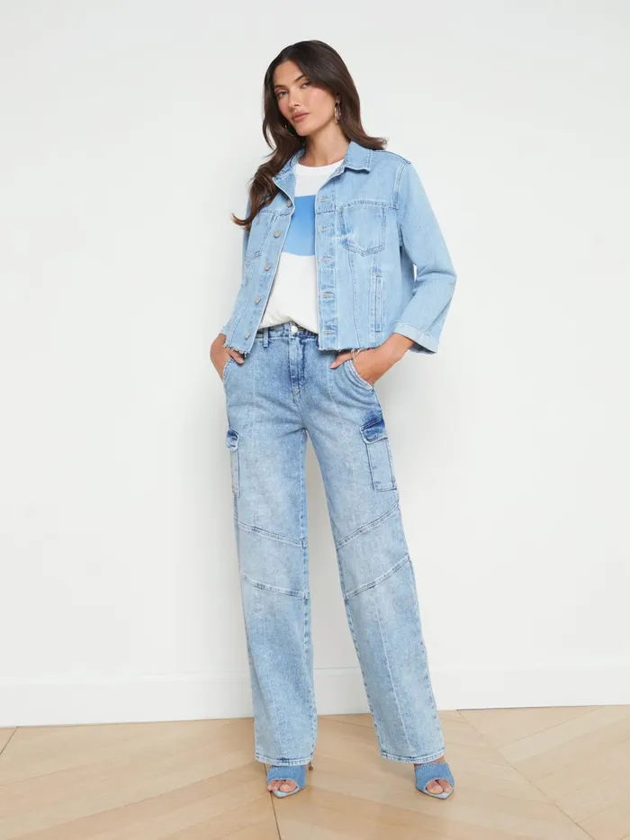 L039Agence Denim Jackets Women Ailana Maui Moon Jean Jacket Cove