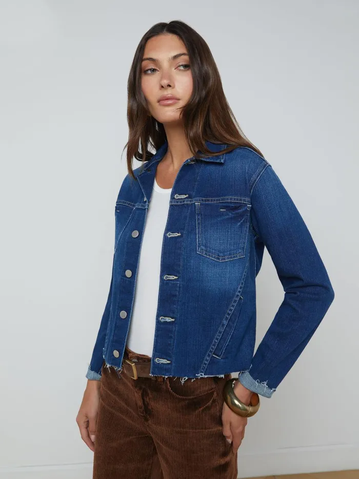 L039Agence Denim Jackets Women Janelle Denim Jacket Desoto L039Agence Denim Jackets Women Janelle Denim Jacket Desoto