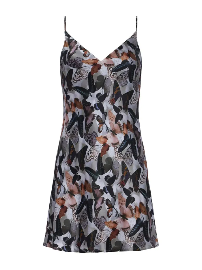L039Agence Dresses and Jumpsuits Women Zaria Silk Mini Dress Multi Dark Butterfly L039Agence Dresses and Jumpsuits Women Zaria Silk Mini Dress Multi Dark Butterfly