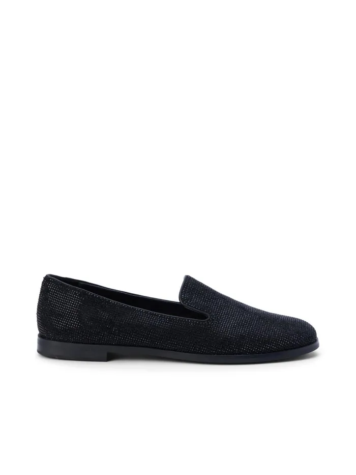 L039Agence Flats and Loafers Women Dominik Crystal Loafer Black Crystal