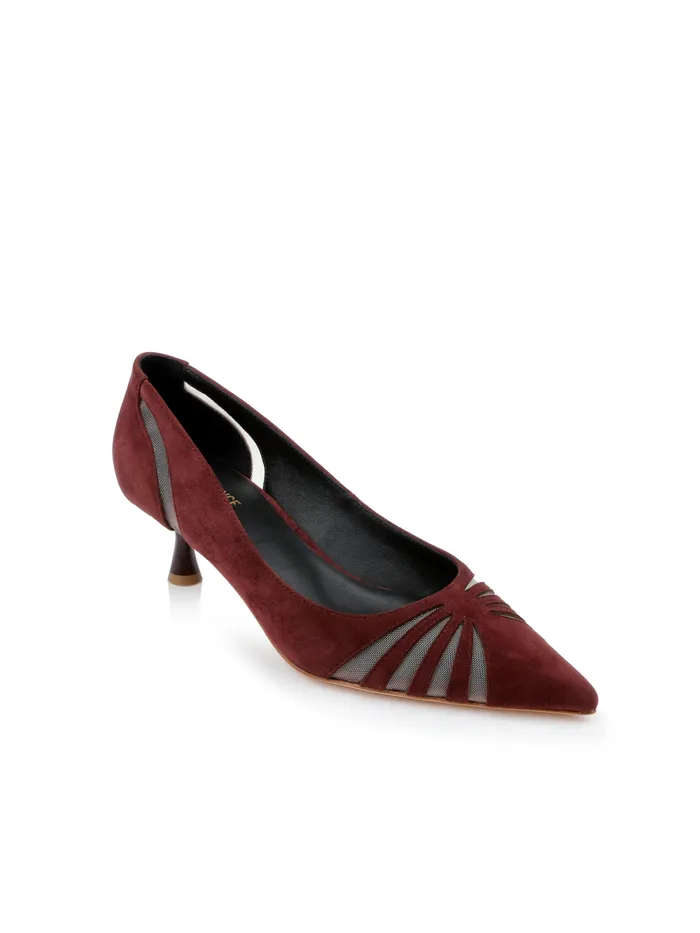 L039Agence Heels Women Eglantine Suede Kitten Pump Burgundy Suede L039Agence Heels Women Eglantine Suede Kitten Pump Burgundy Suede