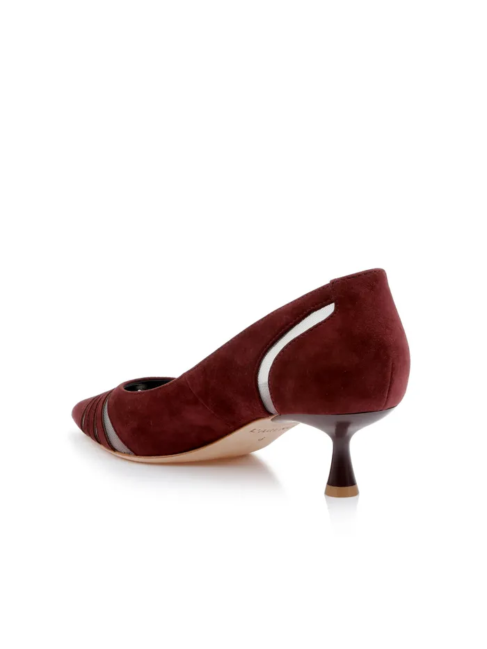 L039Agence Heels Women Eglantine Suede Kitten Pump Burgundy Suede L039Agence Heels Women Eglantine Suede Kitten Pump Burgundy Suede