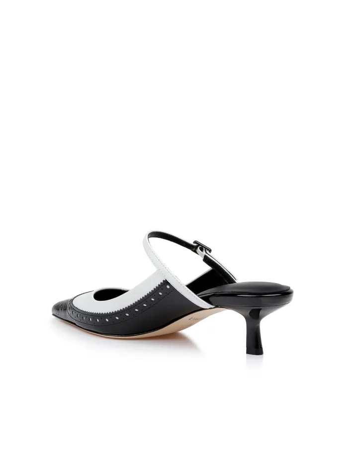 L039Agence Heels Women Elle Patent Leather Mule Blackwhite Patent L039Agence Heels Women Elle Patent Leather Mule Blackwhite Patent